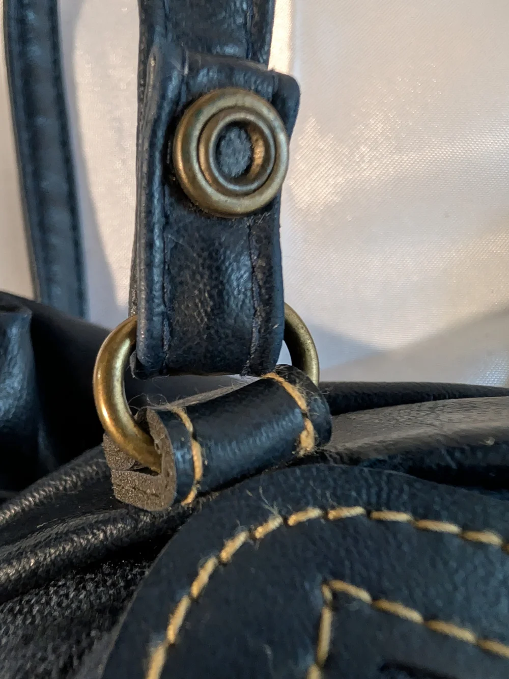 Vintage Capezio Navy Blue Slouchy Frame Crossbody Doctor Satchel Bag